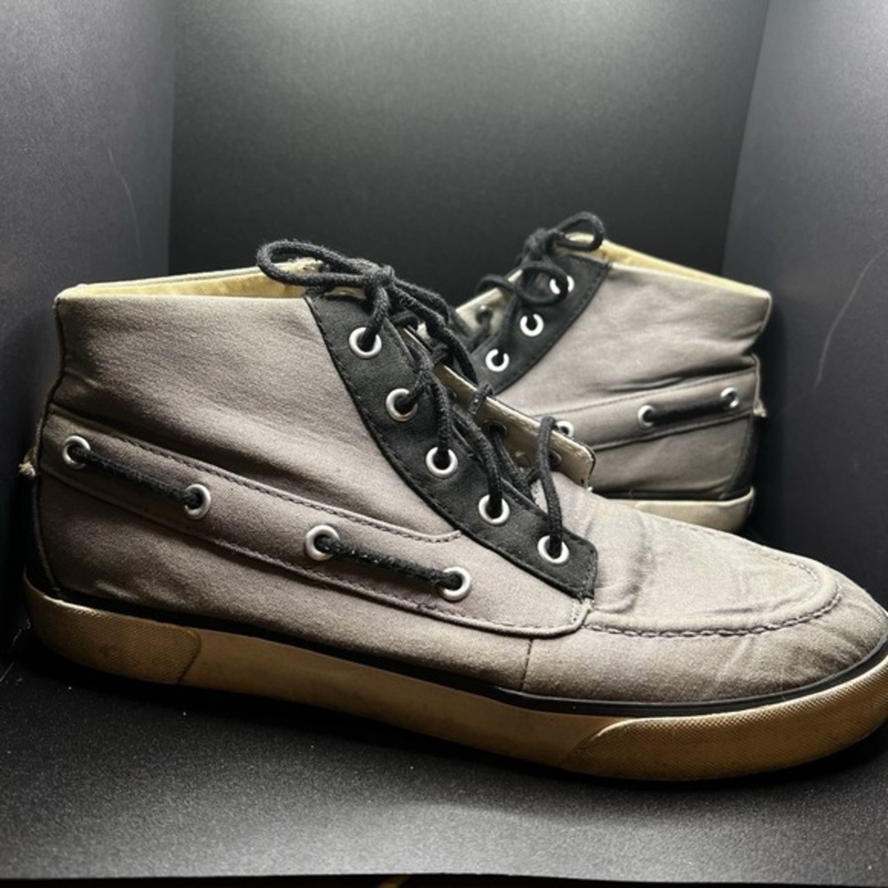 Polo Ralph Lauren Lander Mens‎ Size 8.5  Gray White Casual Chukka Shoes Sneakers